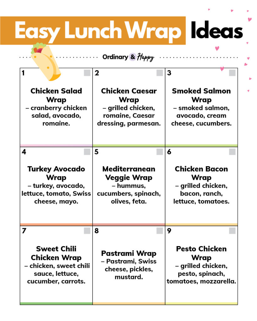 Easy lunch wrap ideas