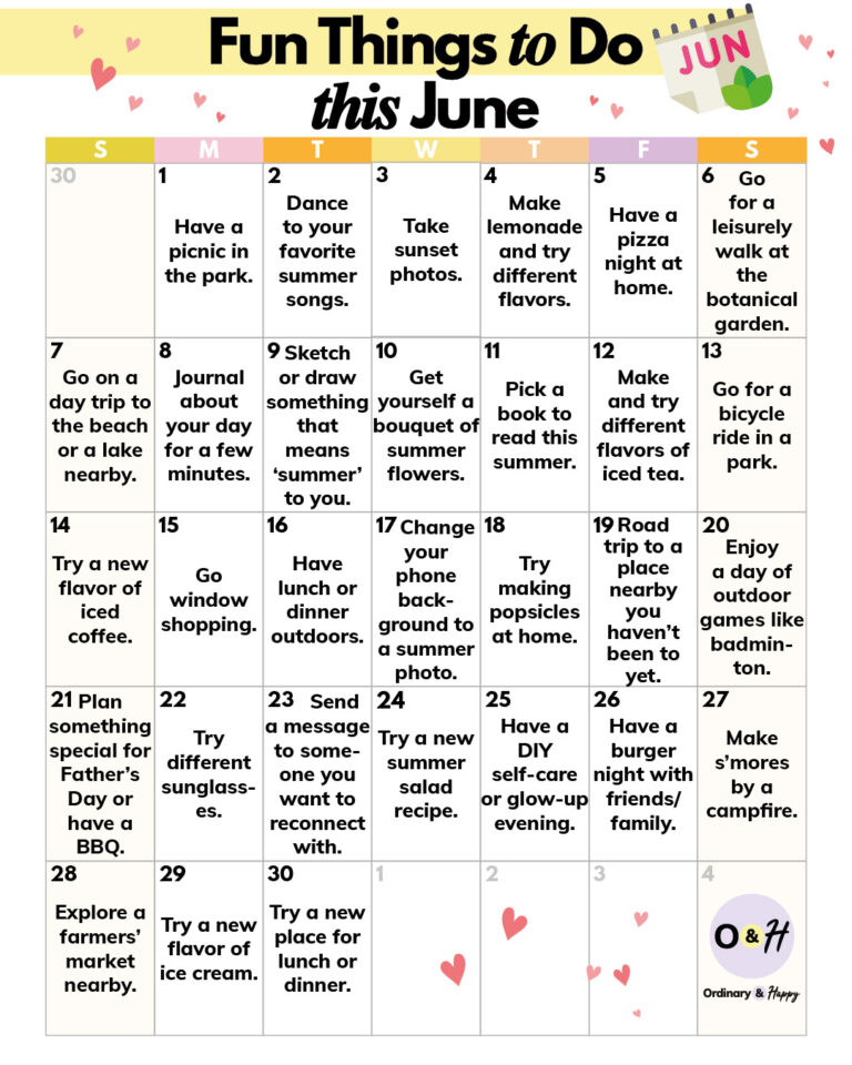 Fun June Event Welcome Summer With 30 Days of Simple Fun for June - Ordinary and Happy