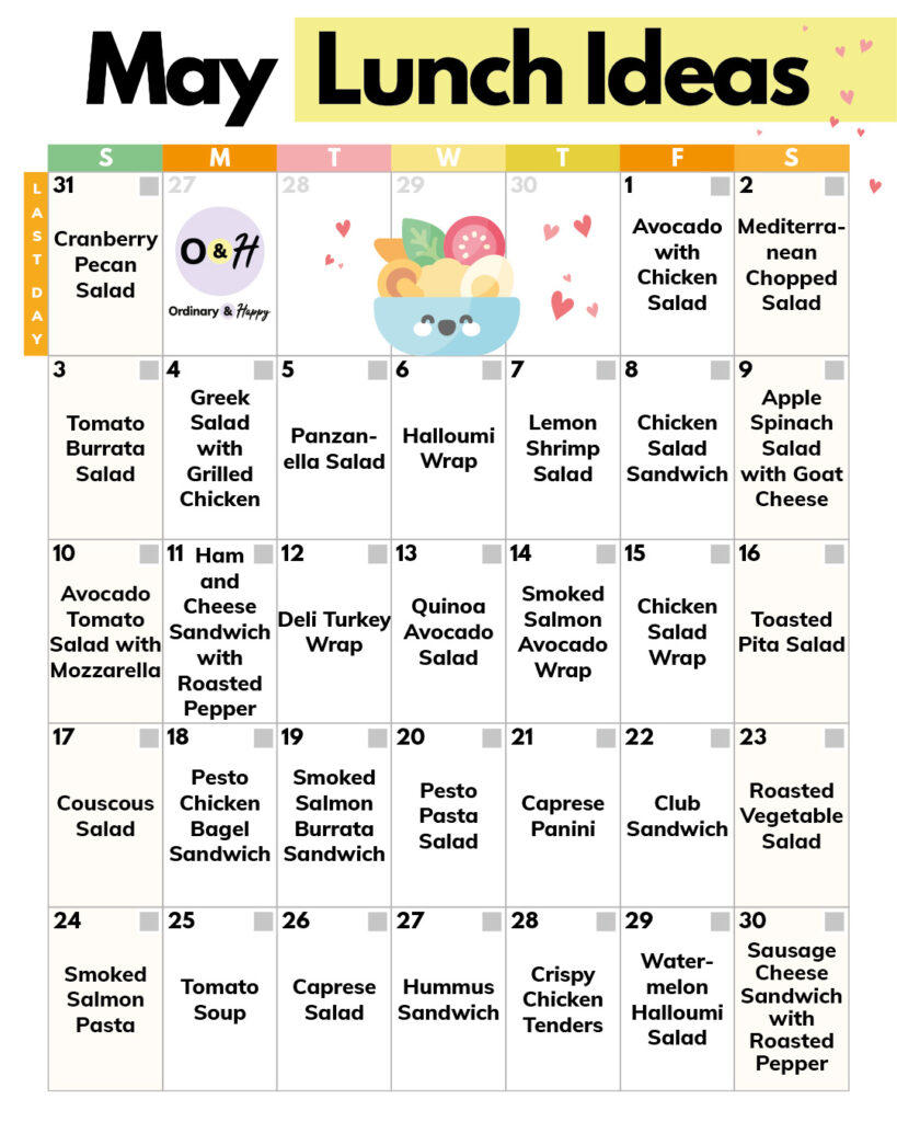 May Lunch Ideas