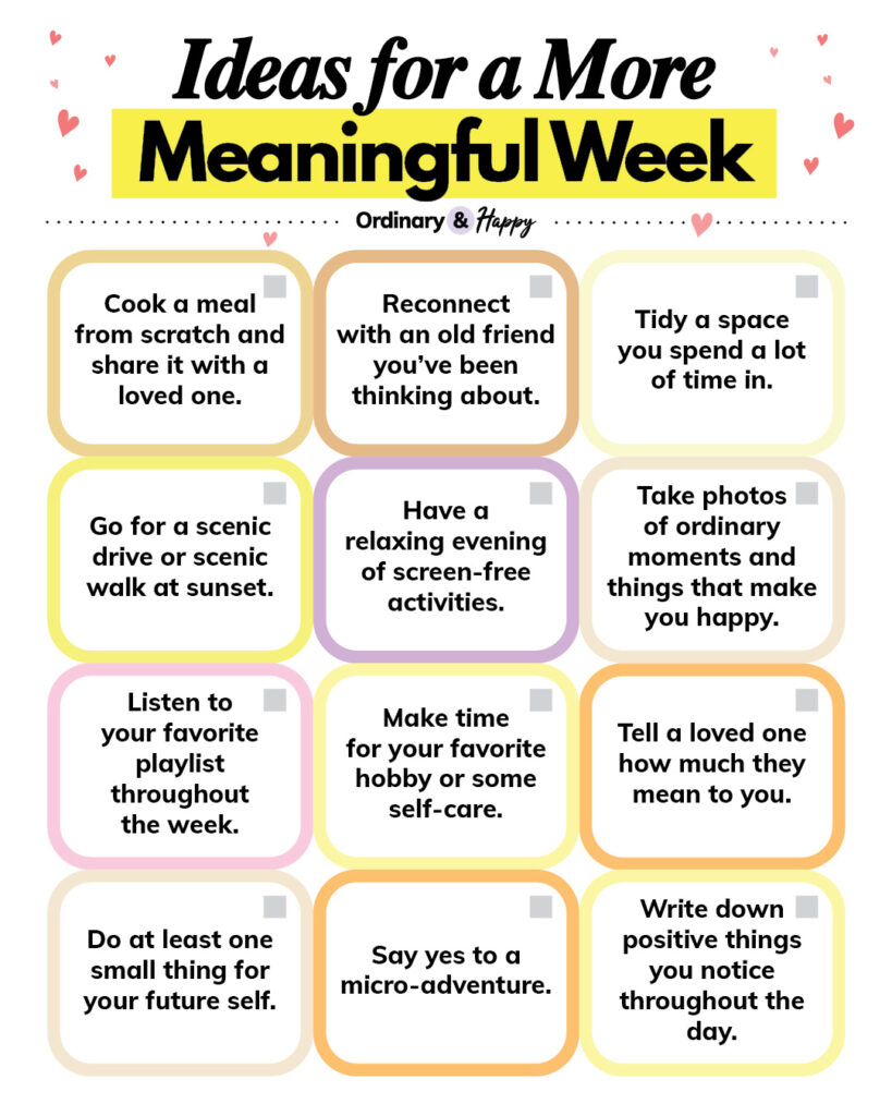 Ideas for a More Meaningful Week
