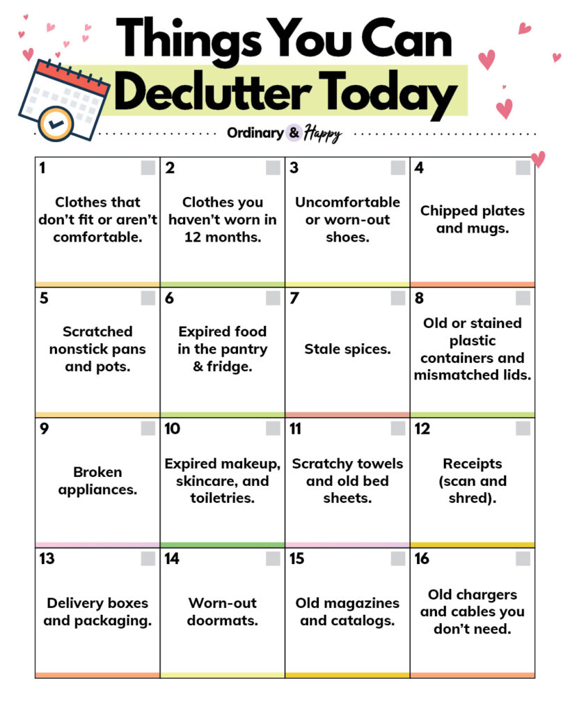 Things you can declutter today