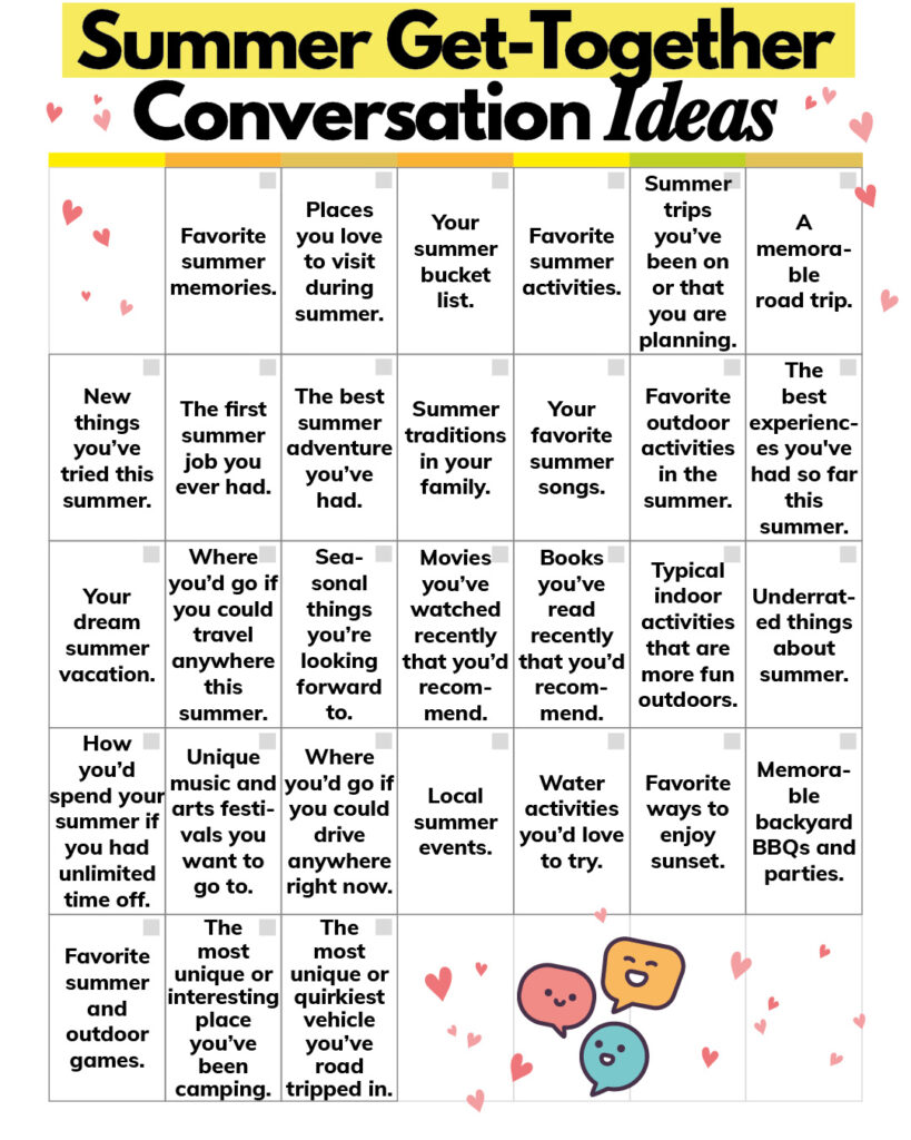 Summer Get-Together Conversation Ideas