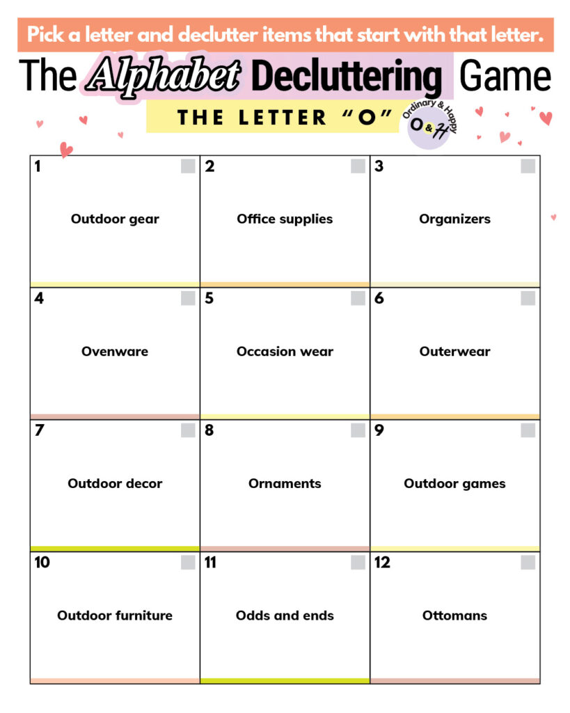 Alphabet decluttering O
