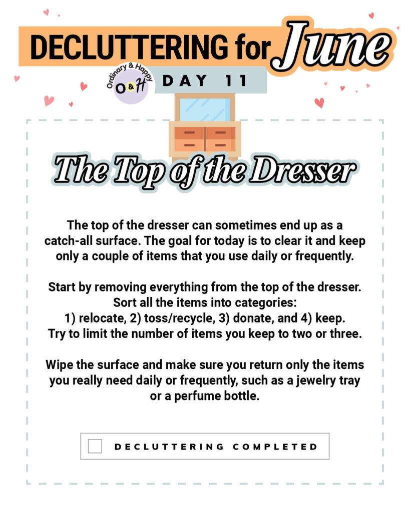 June decluttering day 11 idea.