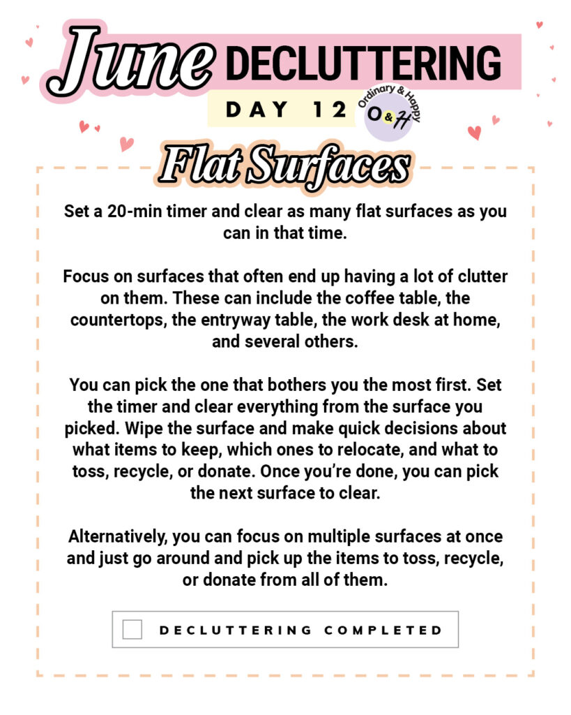 Decluttering day 12 idea.