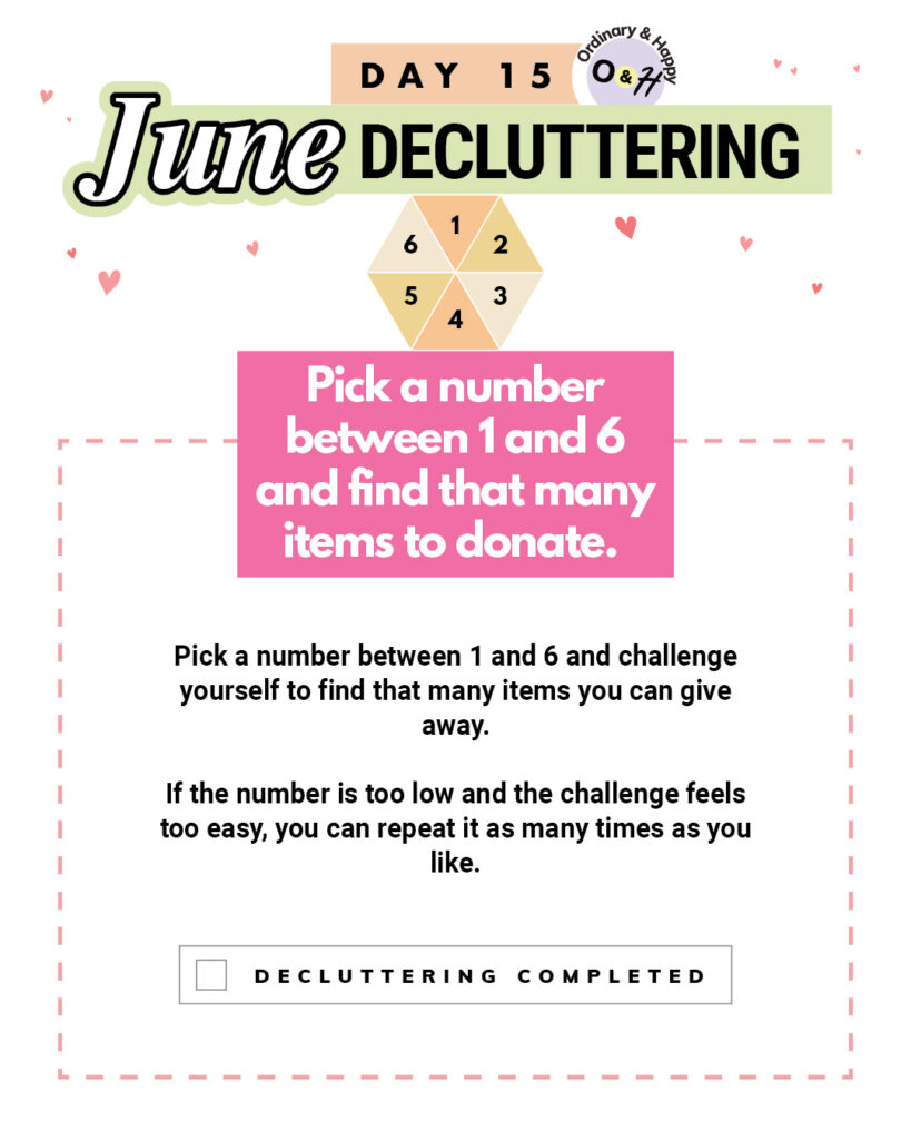 June decluttering day 15 idea.