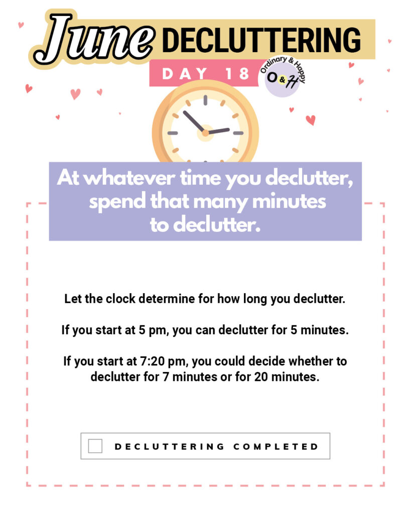 June 18 decluttering.