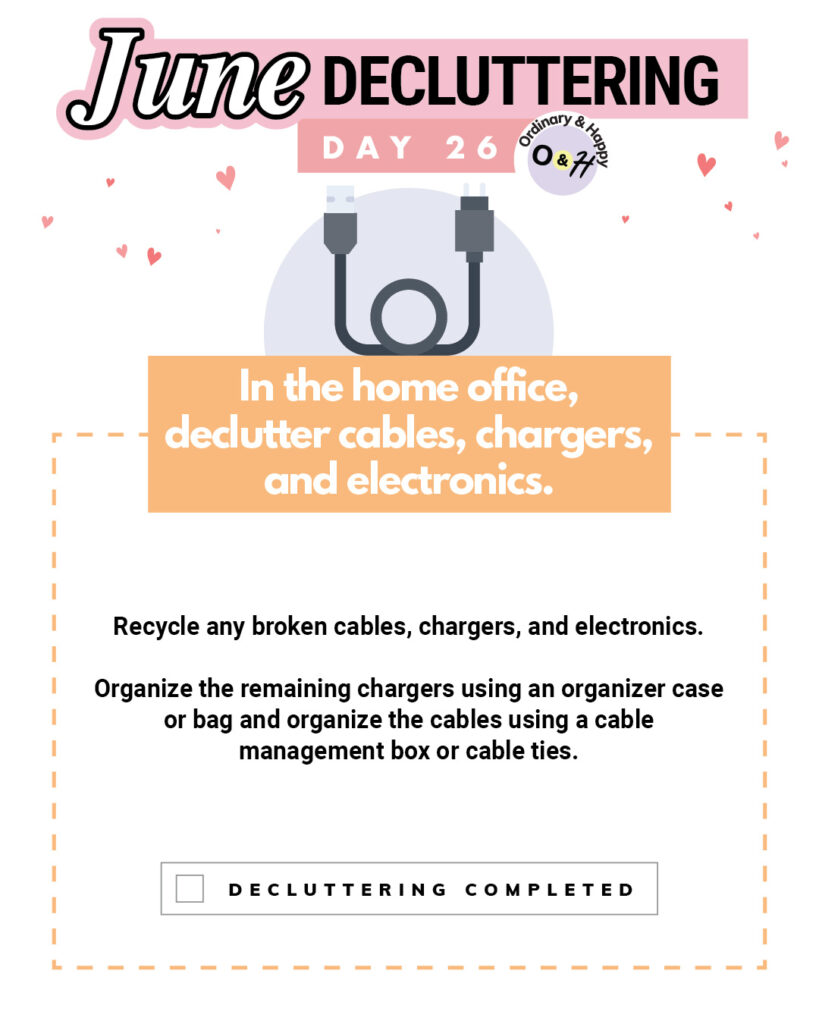 June decluttering day 26 idea

