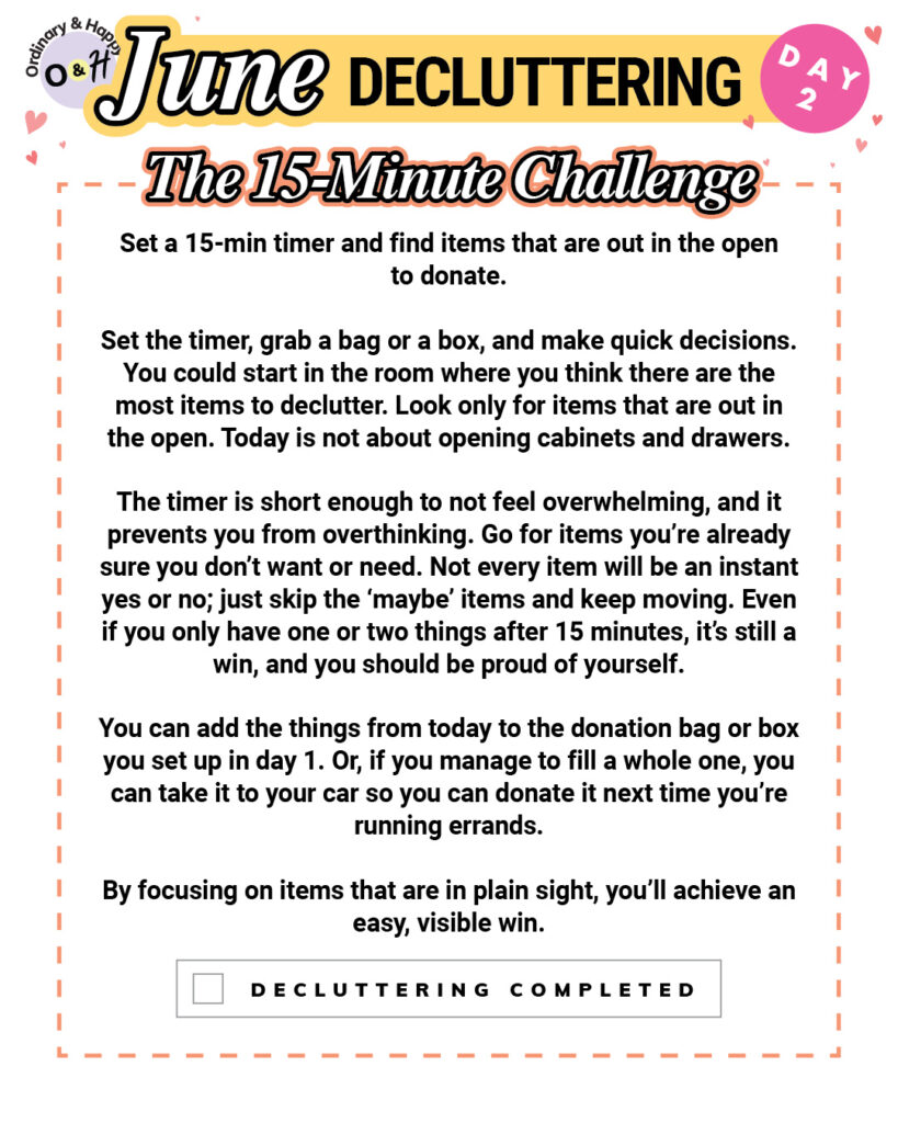 June 2 decluttering idea