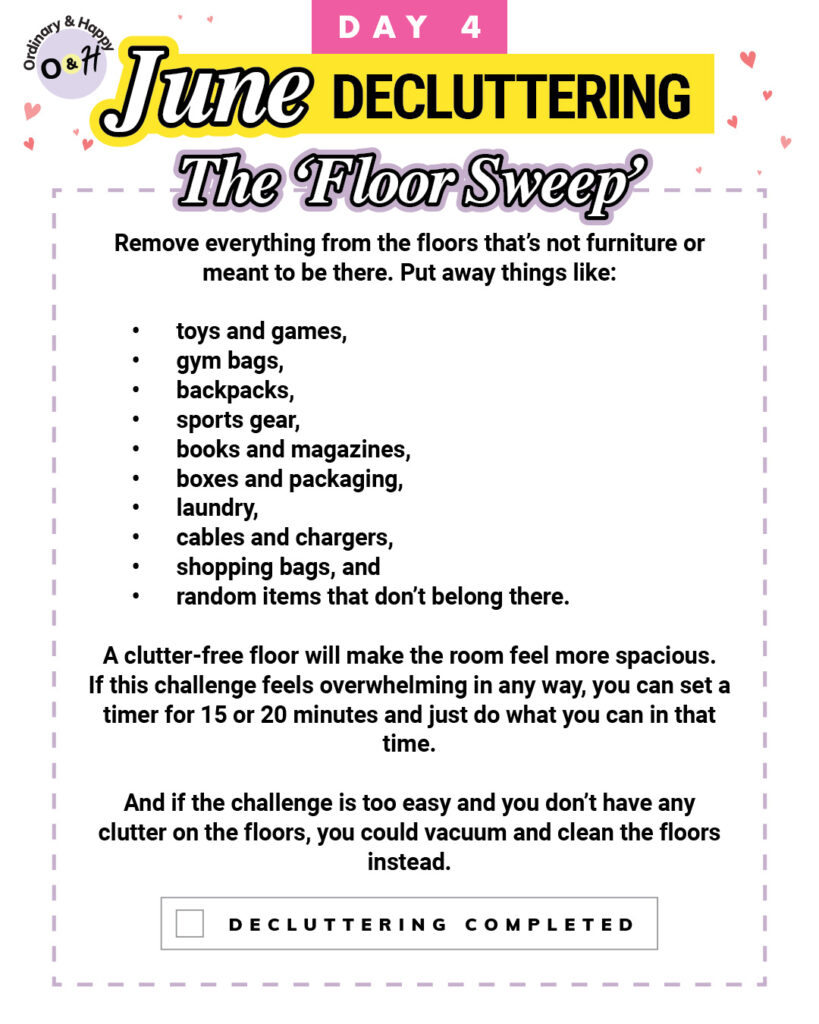 June decluttering day 4 ideas.