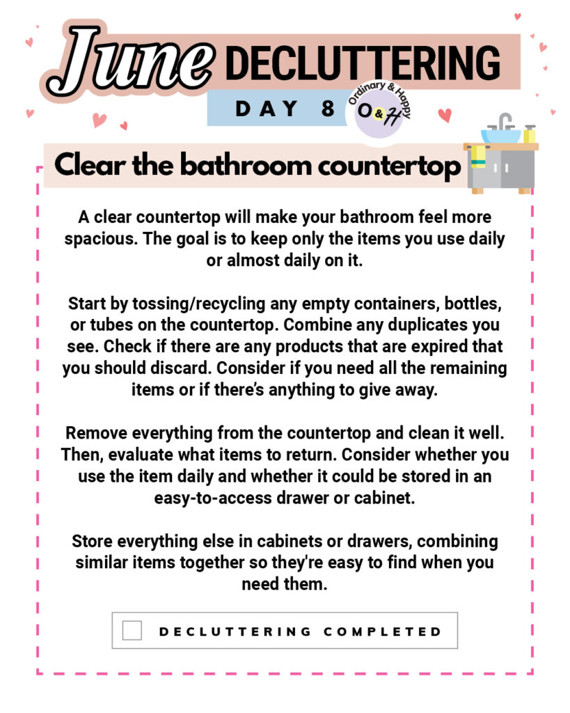 June decluttering day 8 idea