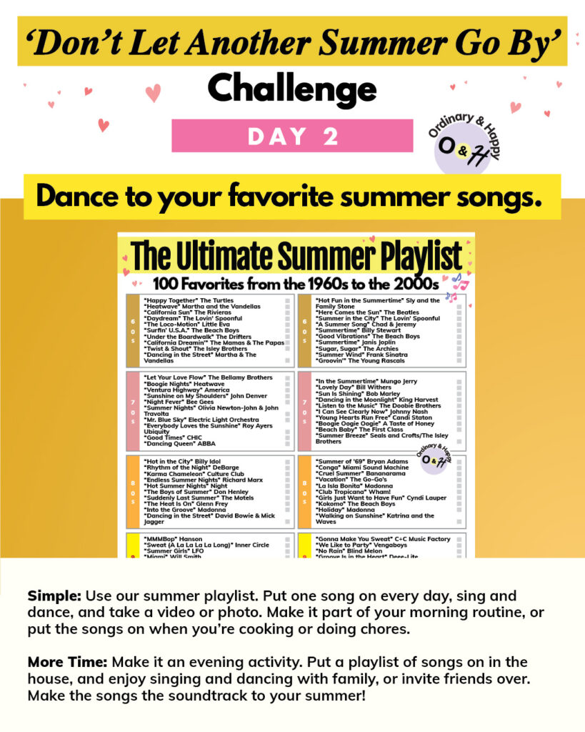 Summer challenge day 2 featuring the summer playlist