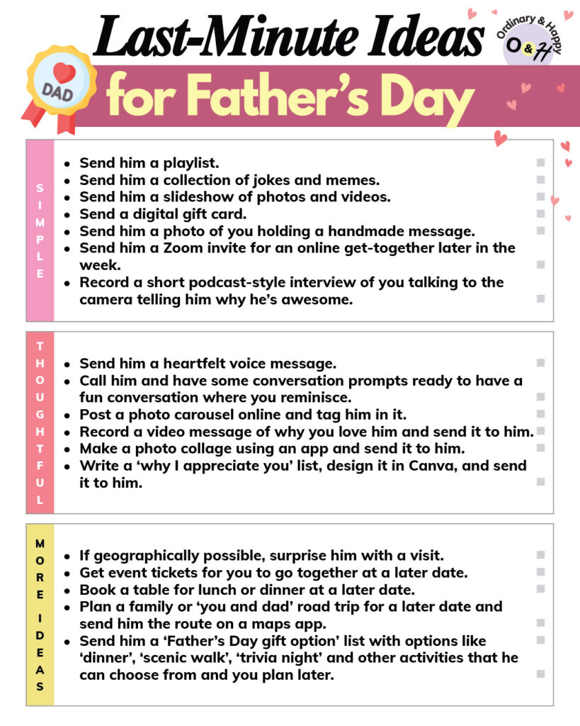 Last-Minute Ideas for Father's Day