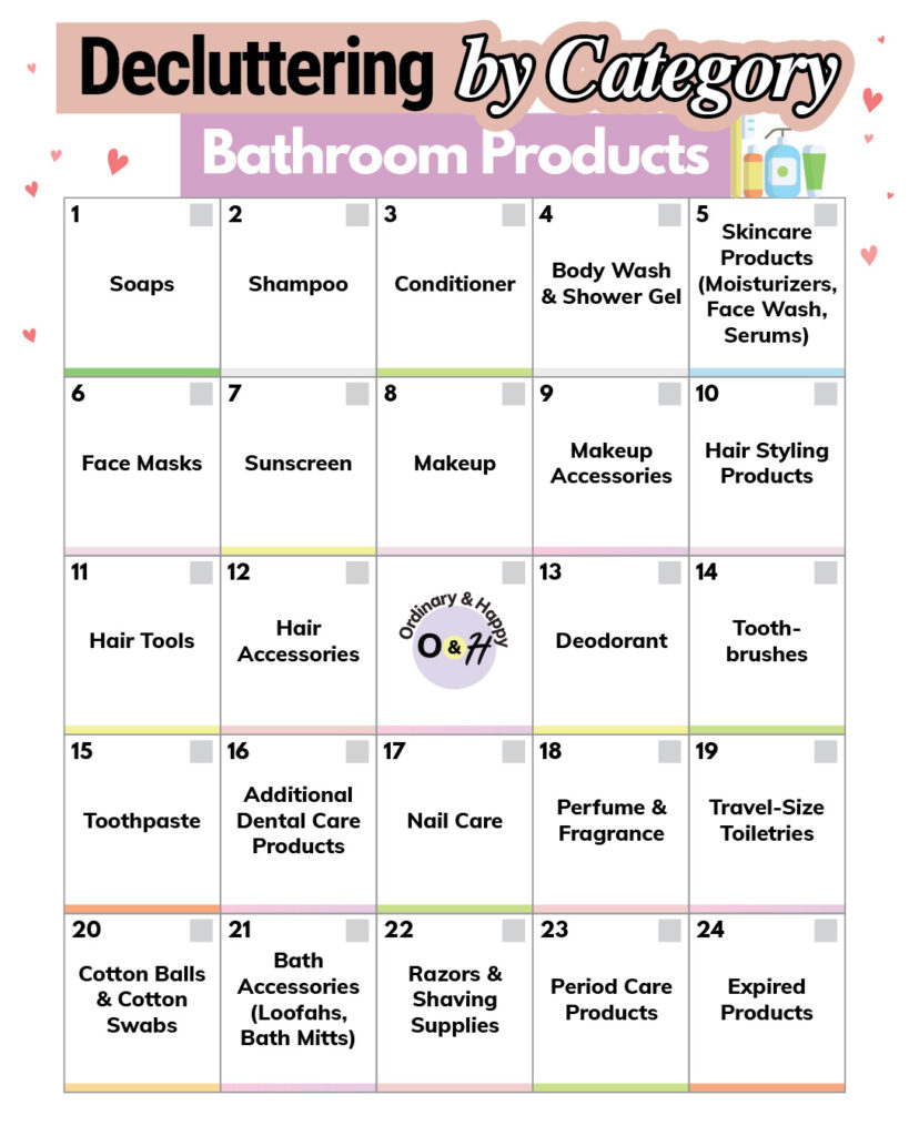 Bathroom products to declutter