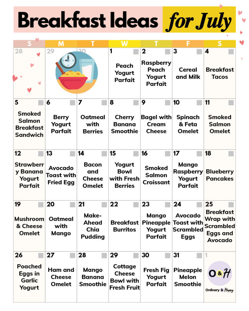 July breakfast ideas.