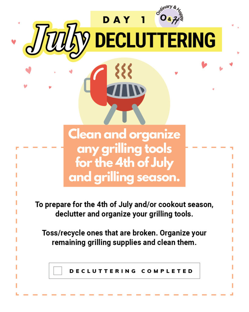 July decluttering idea for the 1st.