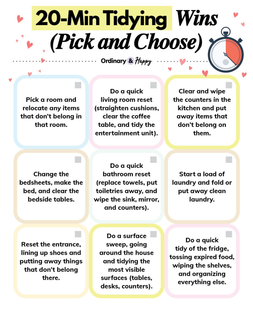 20-Min Tidying Wins (Pick and Choose)