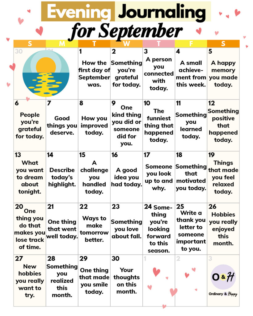 September Evening Journaling