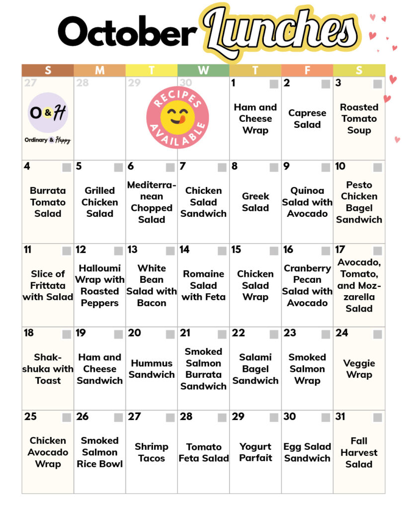 October lunch ideas.