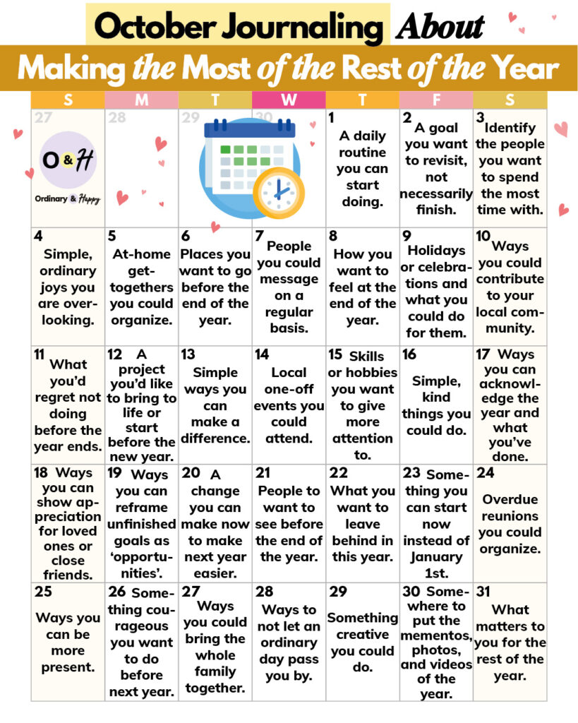 Making the most of the year journaling prompts.