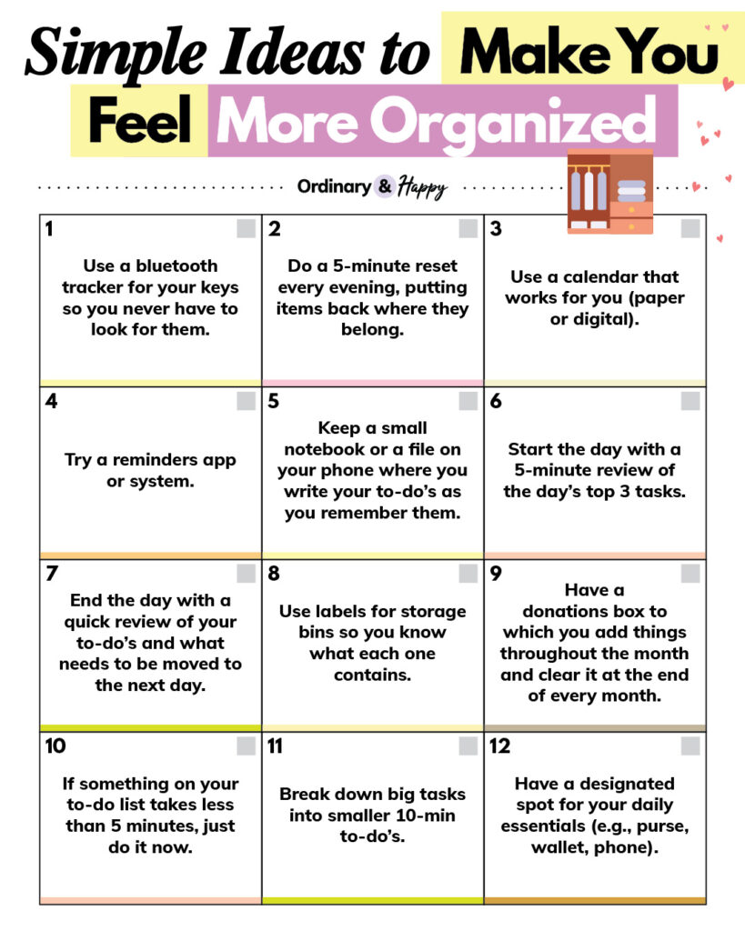 Simple ideas to feel more organized