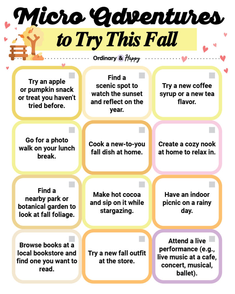 Micro adventures for fall
