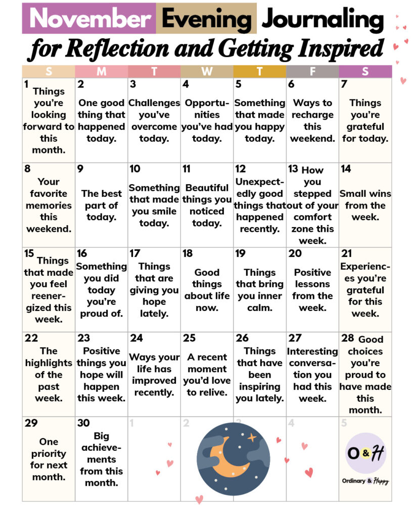 November evening journaling