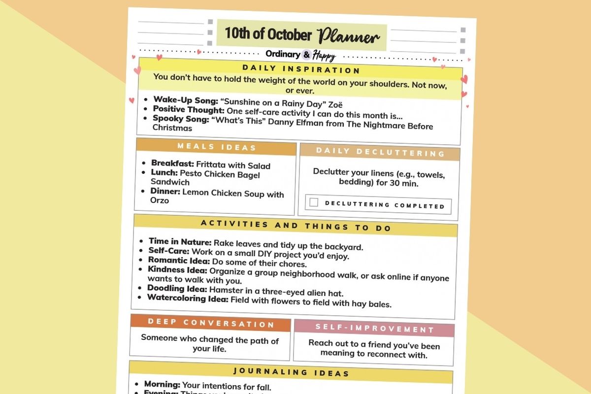 October 10th featured planner image.
