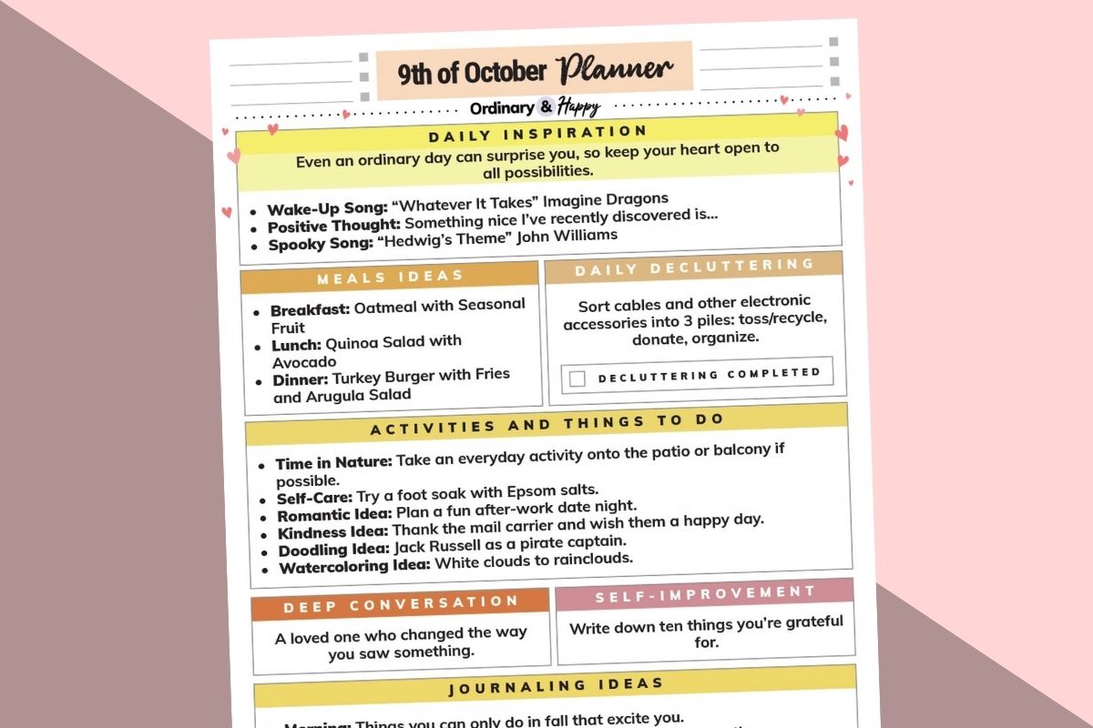 October 9th planner featured image.